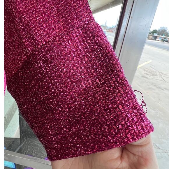 Vintage 1980's pink metallic shrug size M - Picture 3 of 6